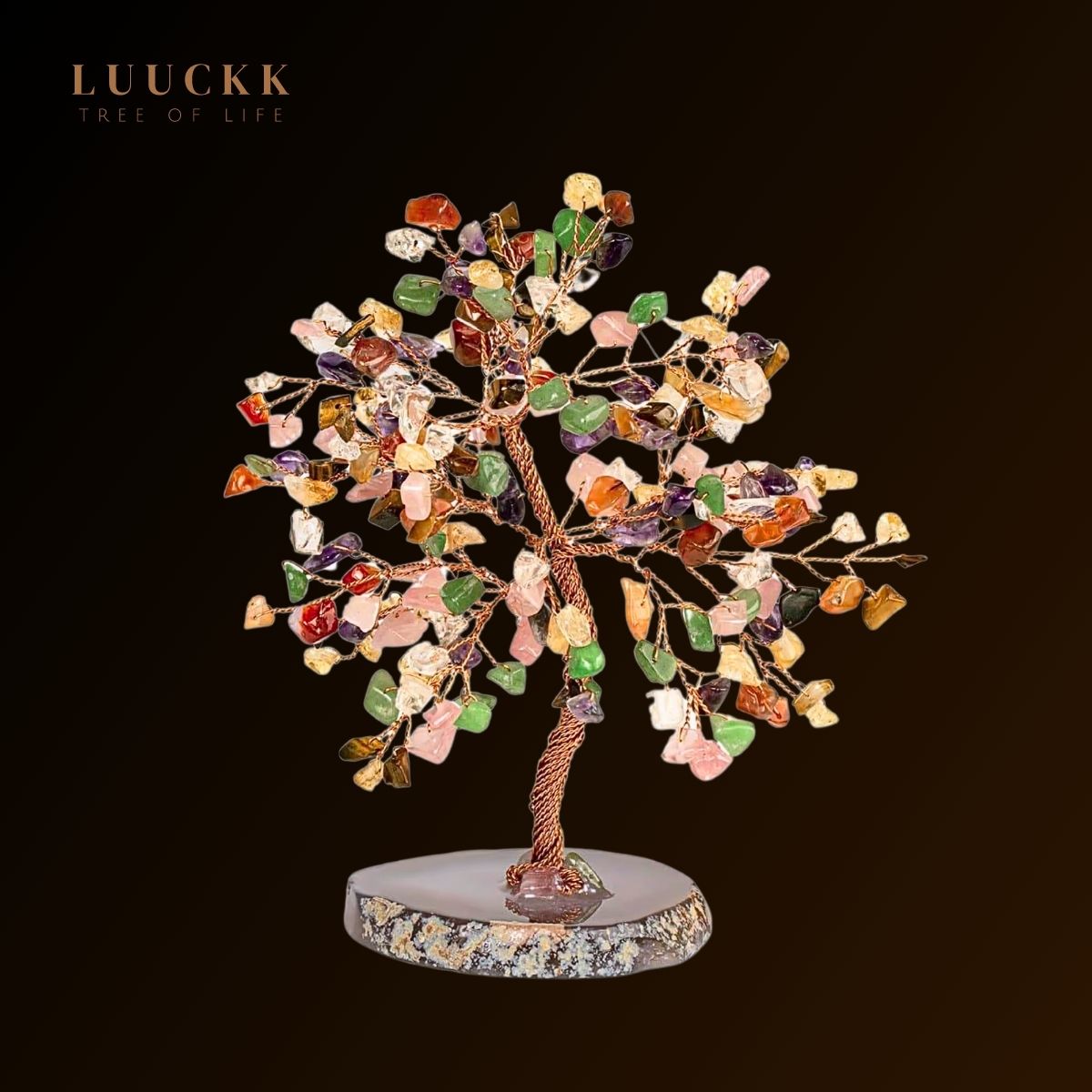 Ascension - Arbre de vie 7 Chakras Mélangé et base Agate