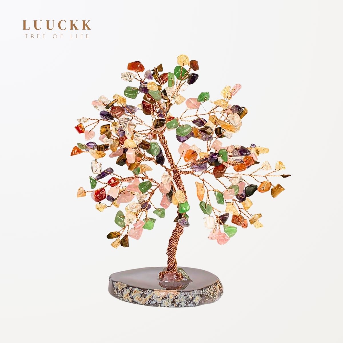 Ascension - Arbre de vie 7 Chakras Mélangé et base Agate