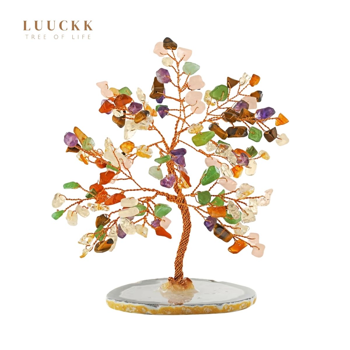 Ascension - Arbre de vie 7 Chakras Mélangé et base Agate