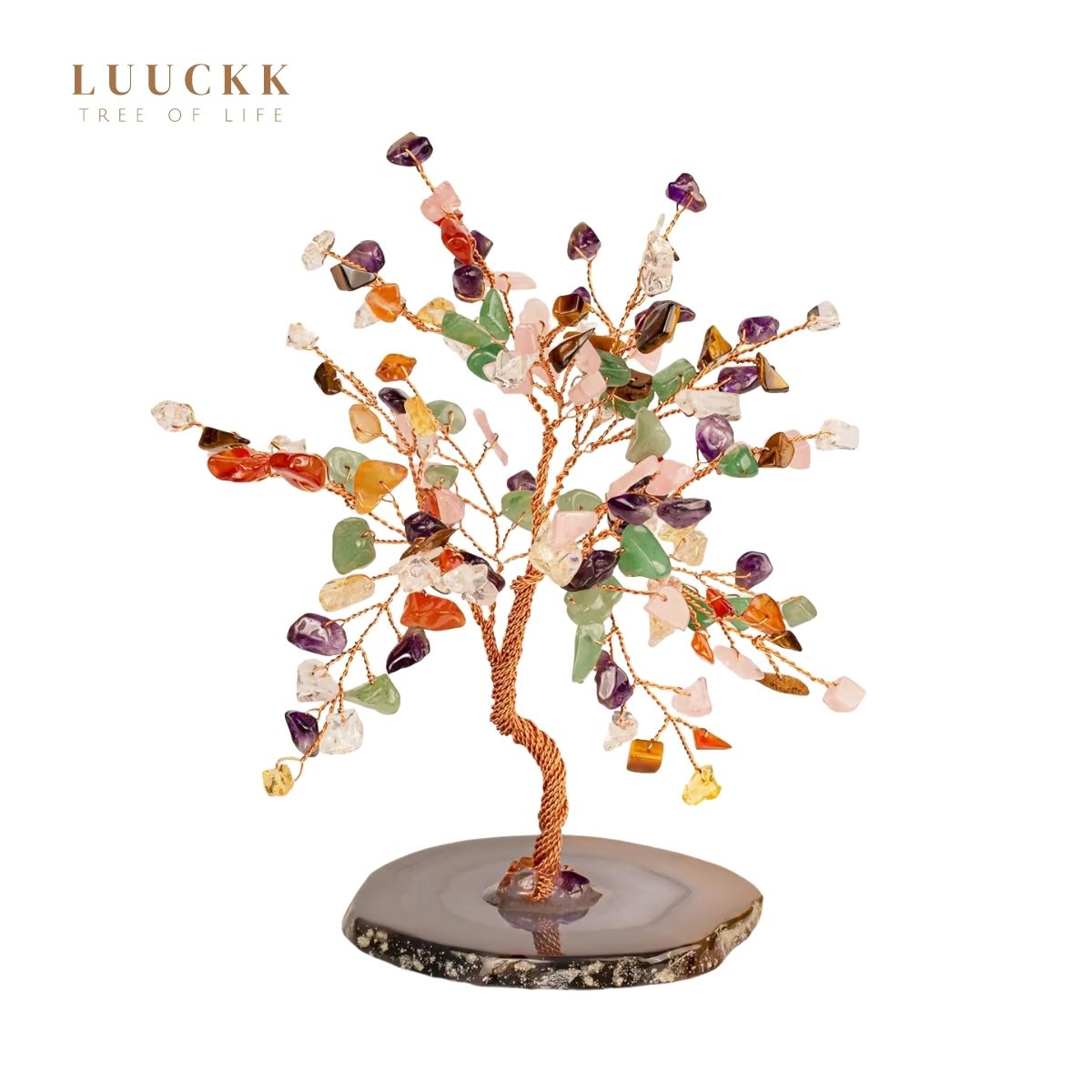 Ascension - Arbre de vie 7 Chakras Mélangé et base Agate