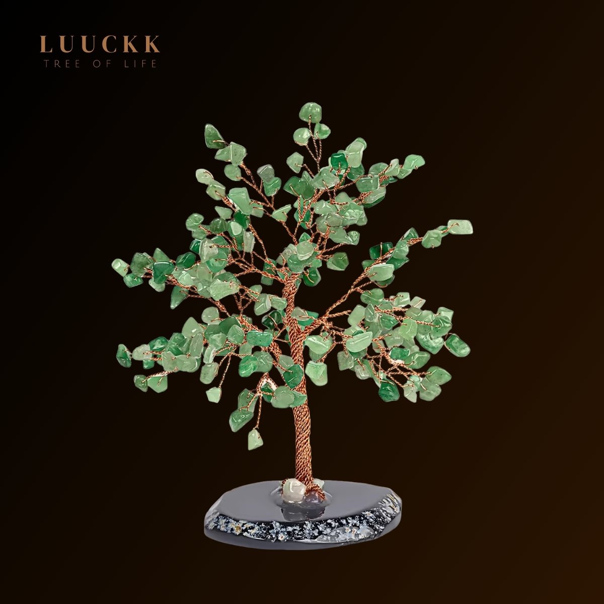 Ascension - Arbre de vie Aventurine Verte et base Agate