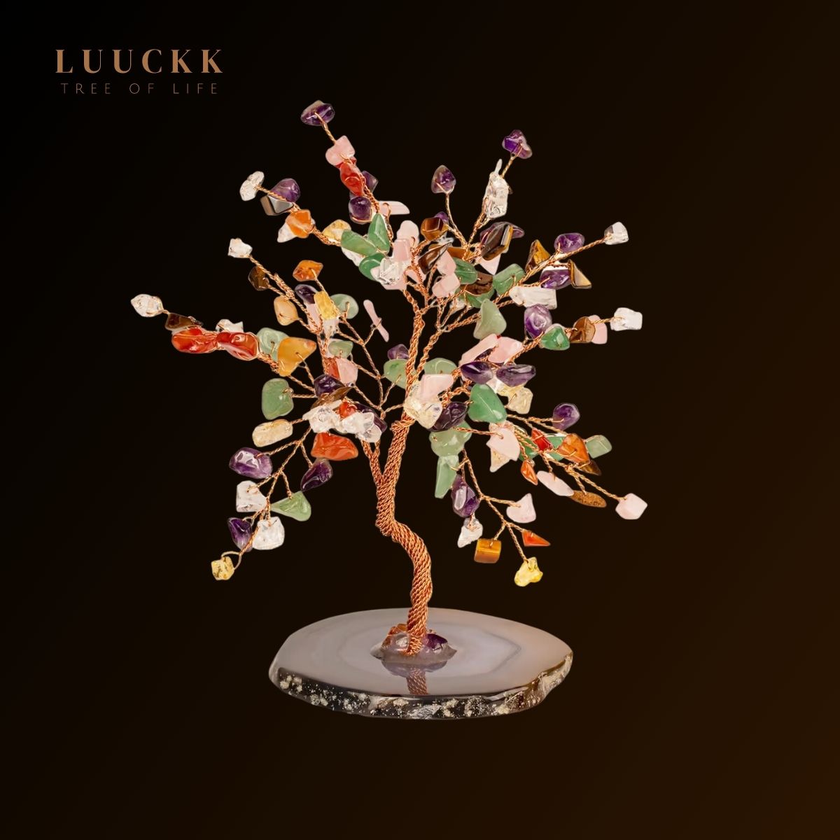 Ascension - Arbre de vie 7 Chakras Mélangé et base Agate