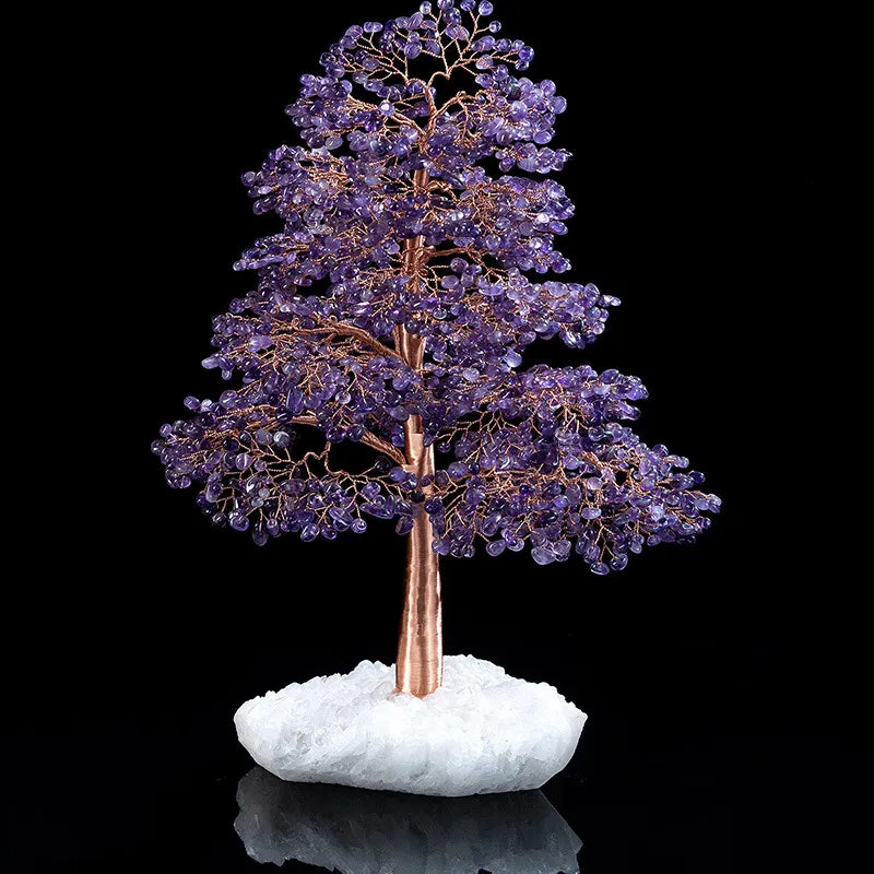 Apaisement – Arbre de Vie en Améthyste et Quartz Clair