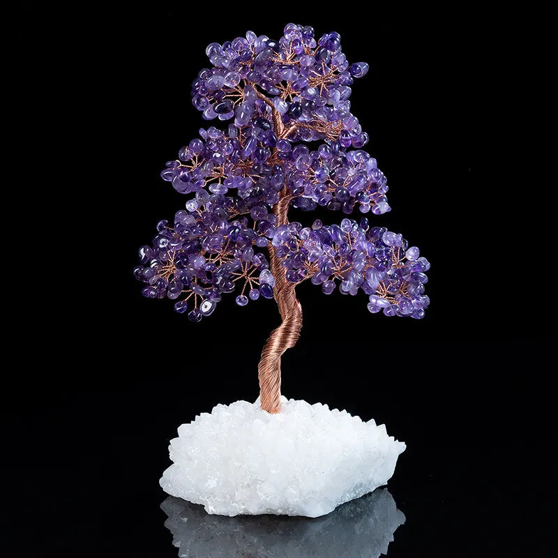 Apaisement – Arbre de Vie en Améthyste et Quartz Clair