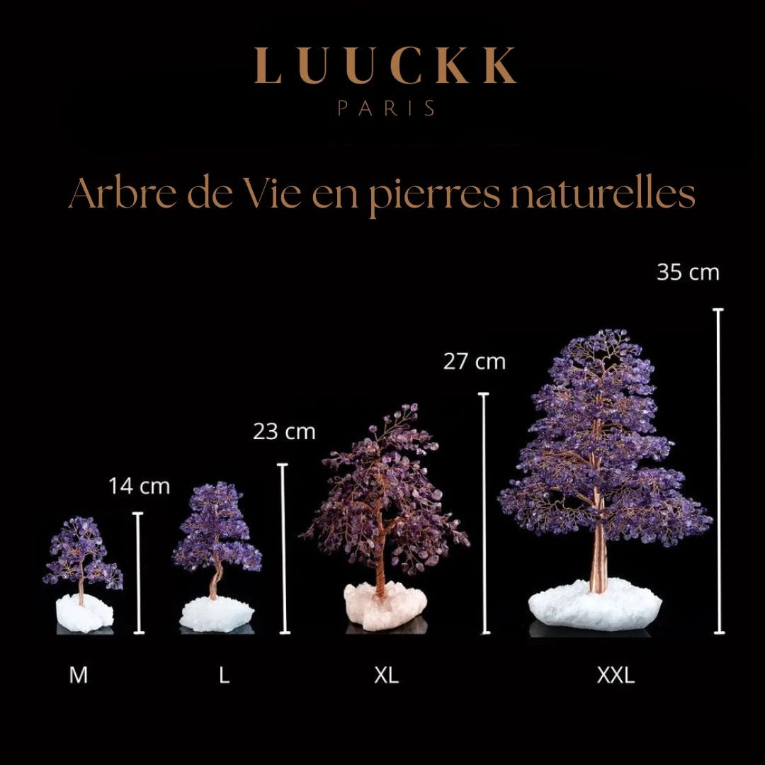 Apaisement – Arbre de Vie en Améthyste et Quartz Clair