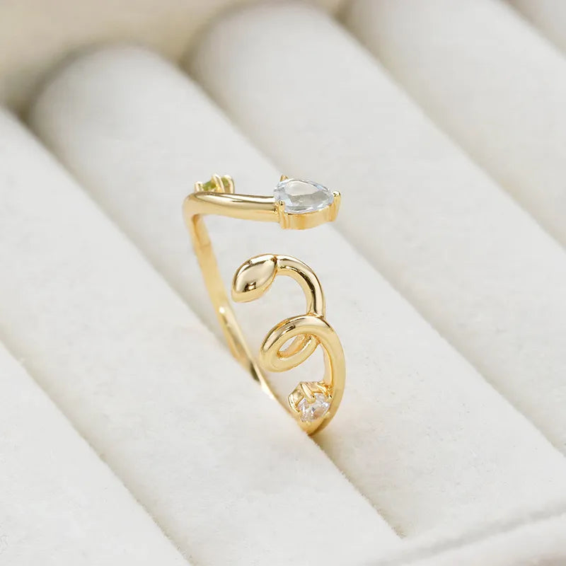 Aquamarine Ring "Opaline Dream" Gold-Plated Silver