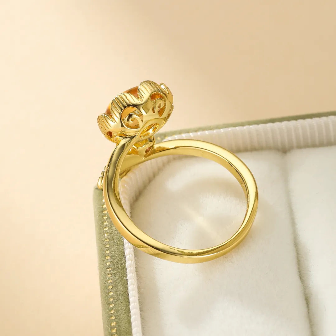 Bague Citrine et Améthyste "Fleurette" Argent Doré Or