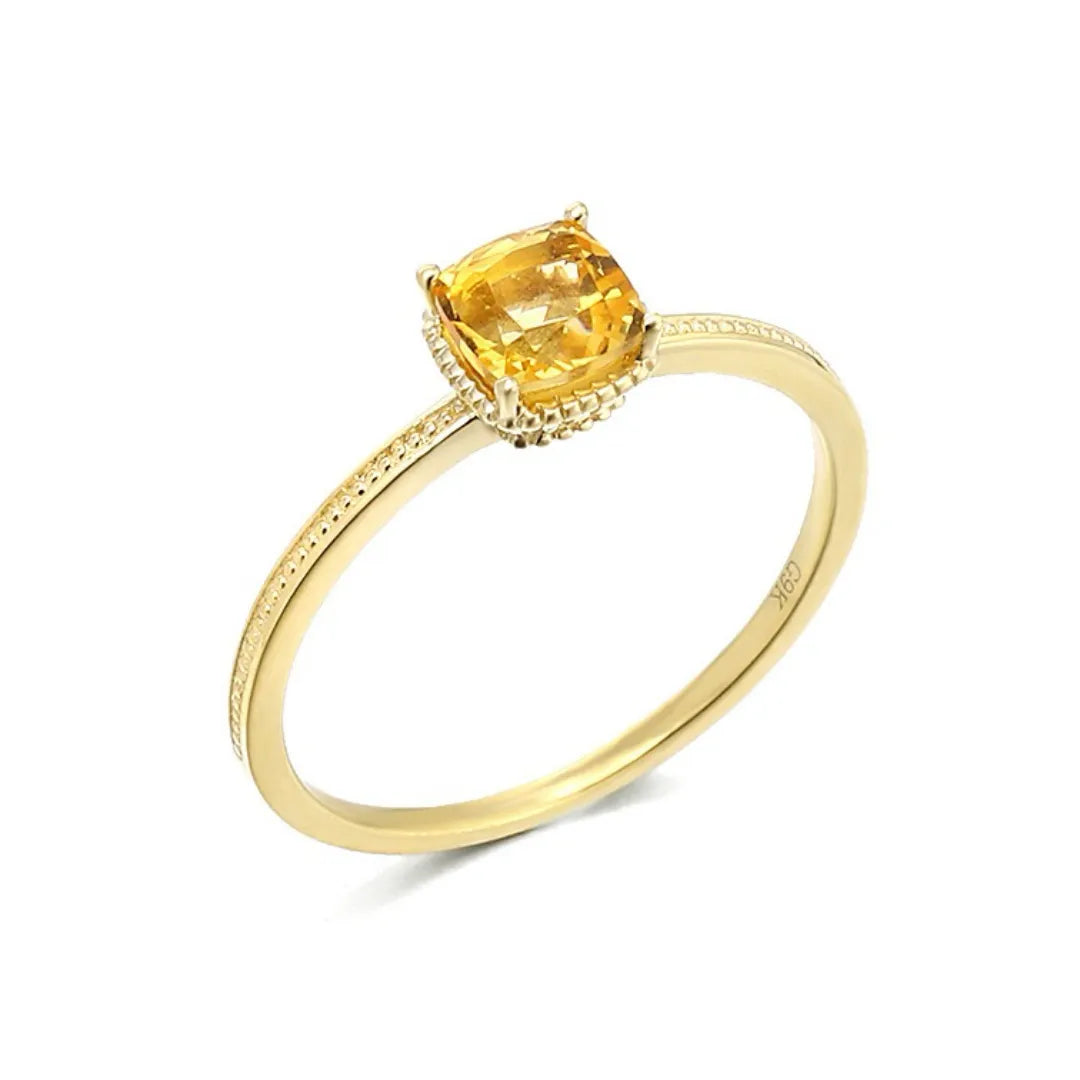 Bague Citrine "Pierre Lumineuse" Argent Doré Or