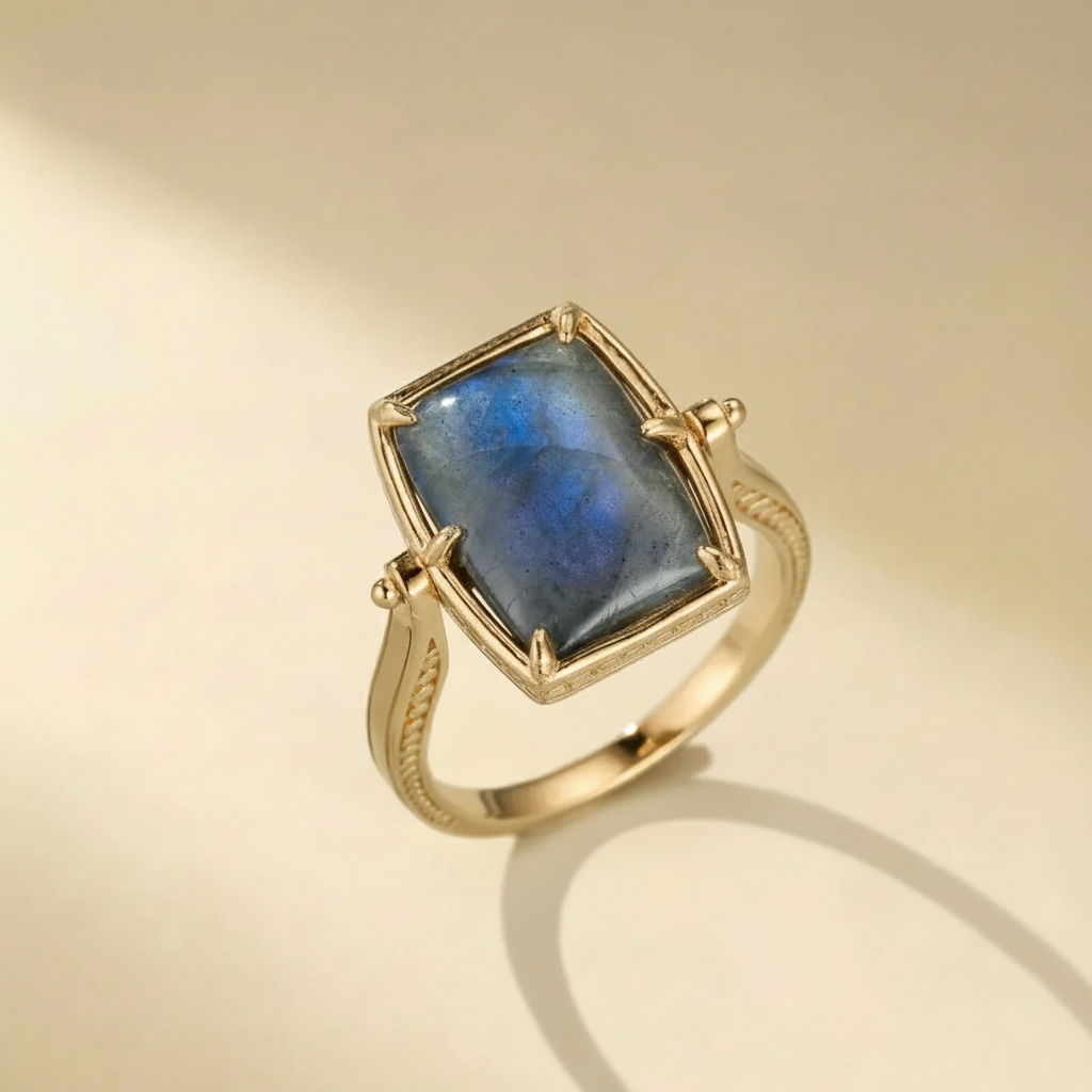 Bague Labradorite "Eclat Mystérieux" Argent Doré Or