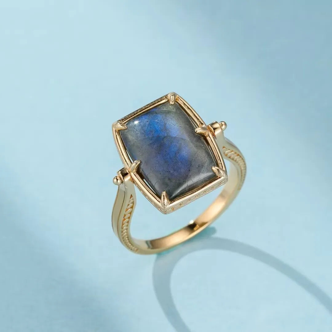 Bague Labradorite "Eclat Mystérieux" Argent Doré Or
