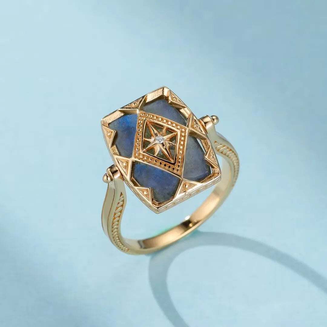 Bague Labradorite "Eclat Mystérieux" Argent Doré Or