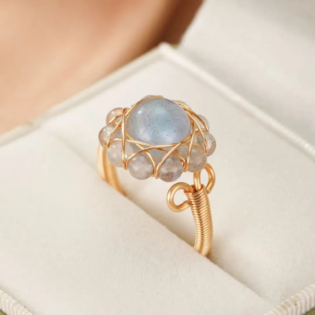 Bague Labradorite "Fleur Céleste"