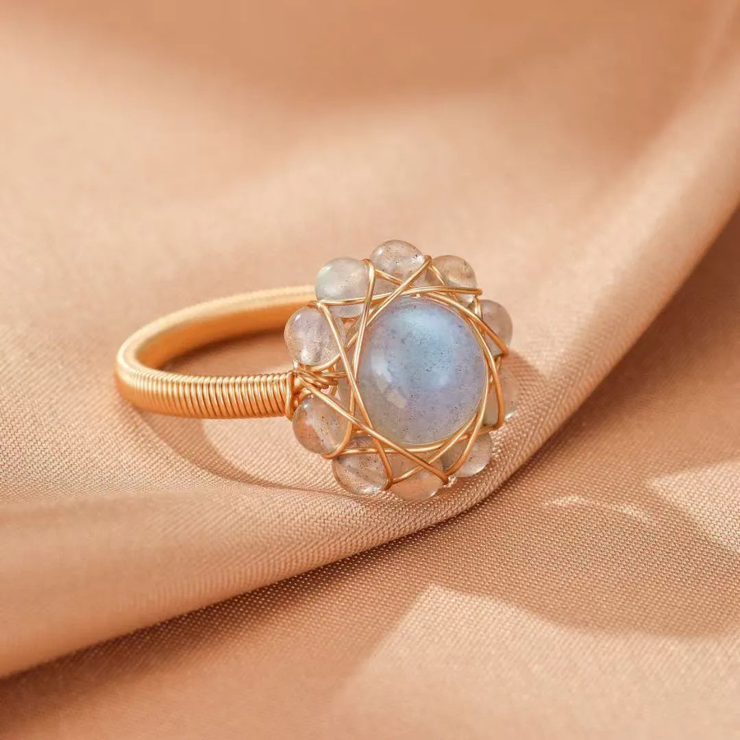 Bague Labradorite "Fleur Céleste"