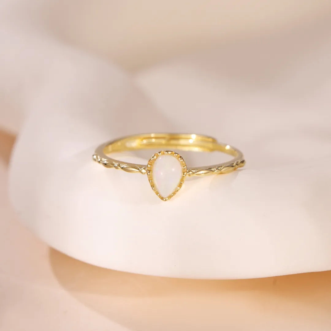 Opal Ring "Sweet Drop" Gold-Plated Silver