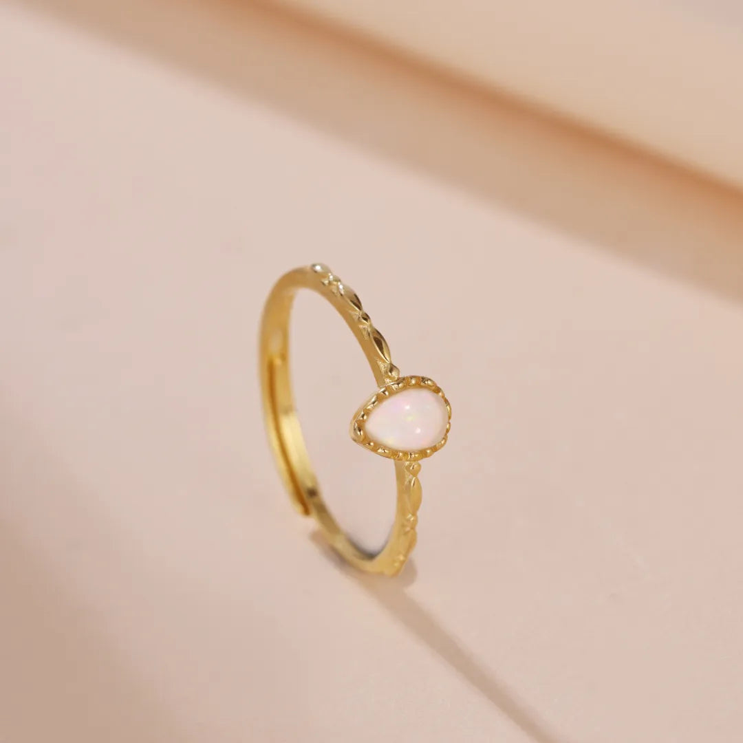 Opal Ring "Sweet Drop" Gold-Plated Silver