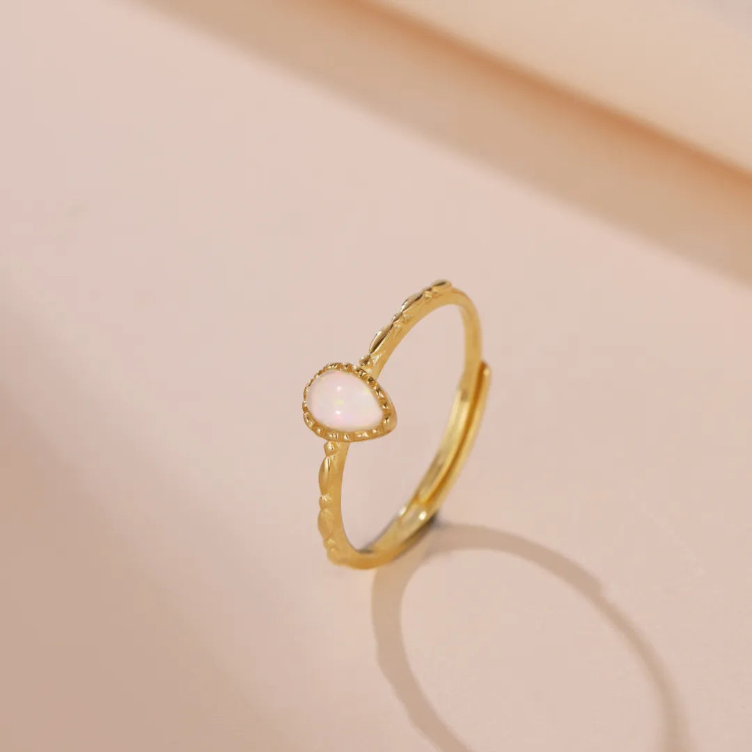 Opal Ring "Sweet Drop" Gold-Plated Silver