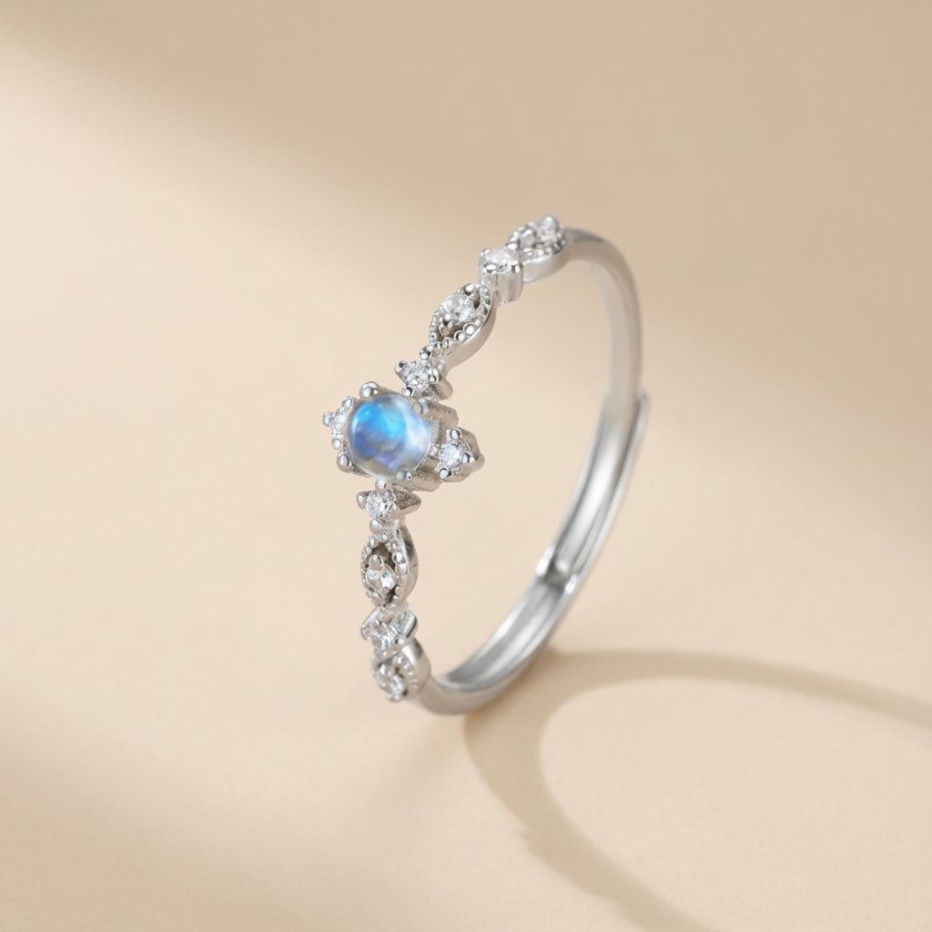 Bague Pierre de Lune "Éclat de Féminité" Argent