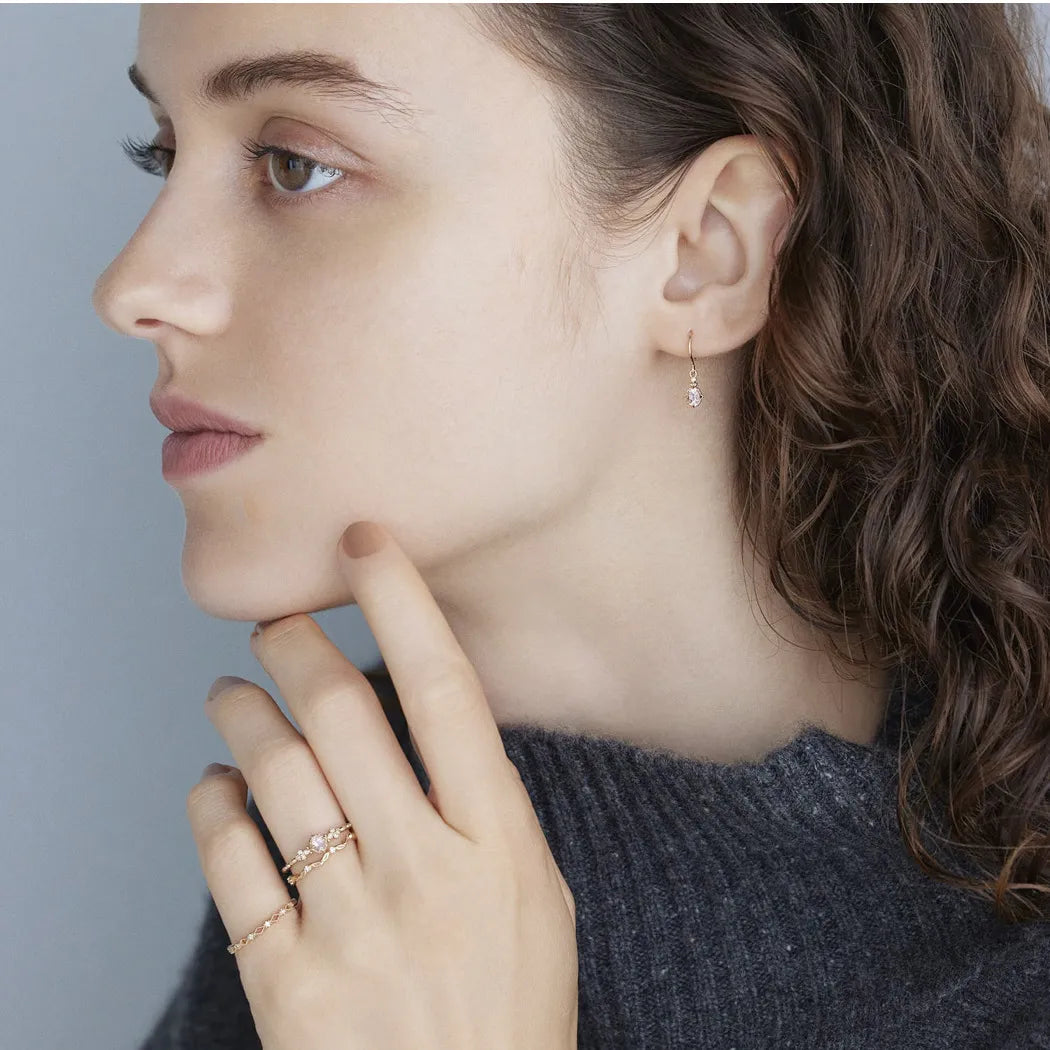 Bague Quartz Rose "Douceur" Argent Doré Or