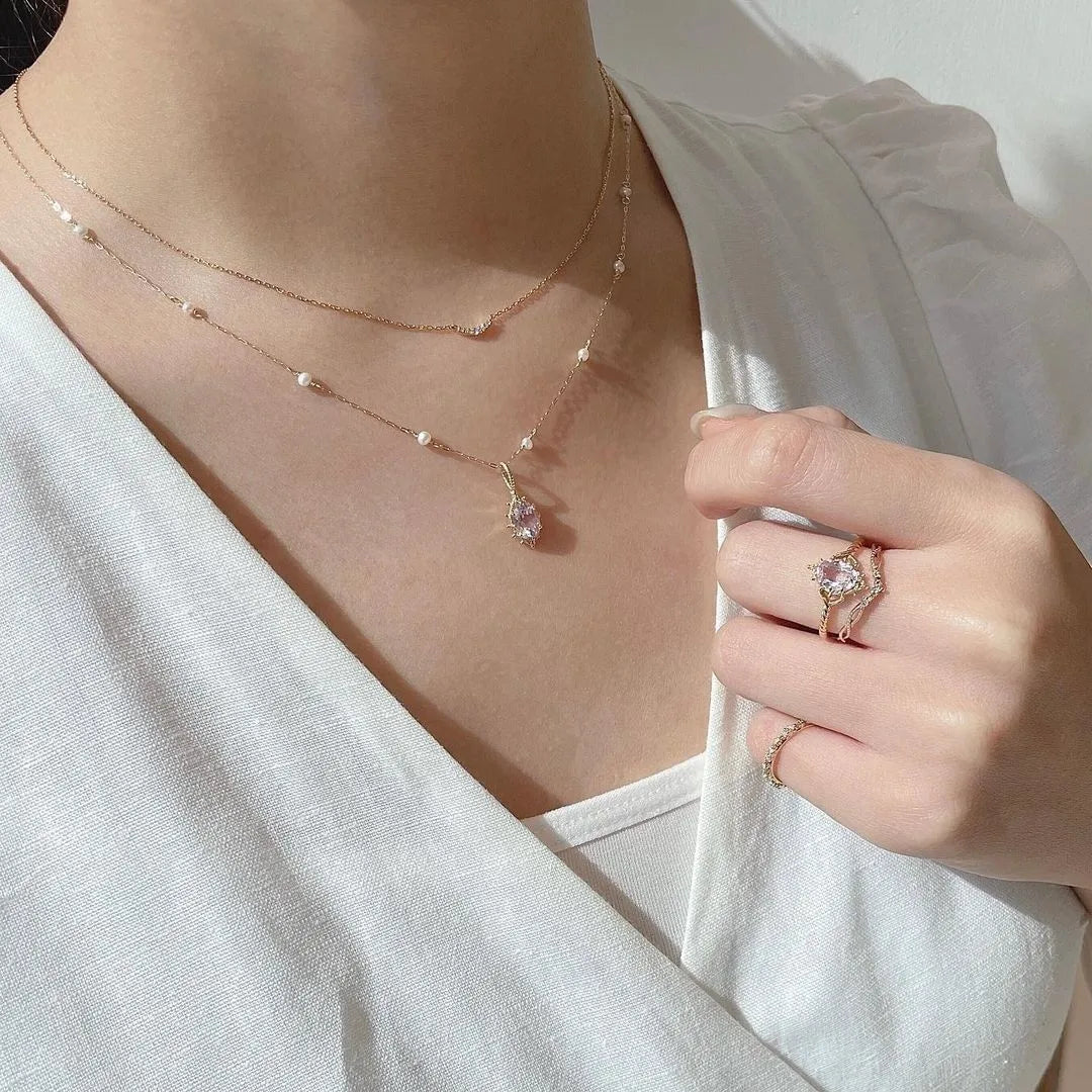 Bague Quartz Rose "Éclat Rosé" Argent Doré Or