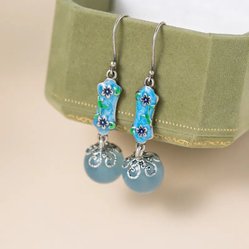 Aquamarine Earrings "Marine Cherry" Silver