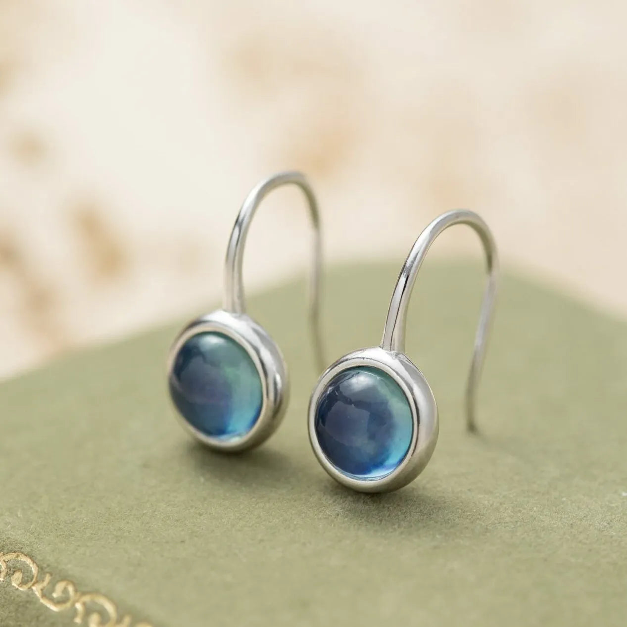 Boucles d'Oreilles Aigue Marine "Océan Mystique" Argent