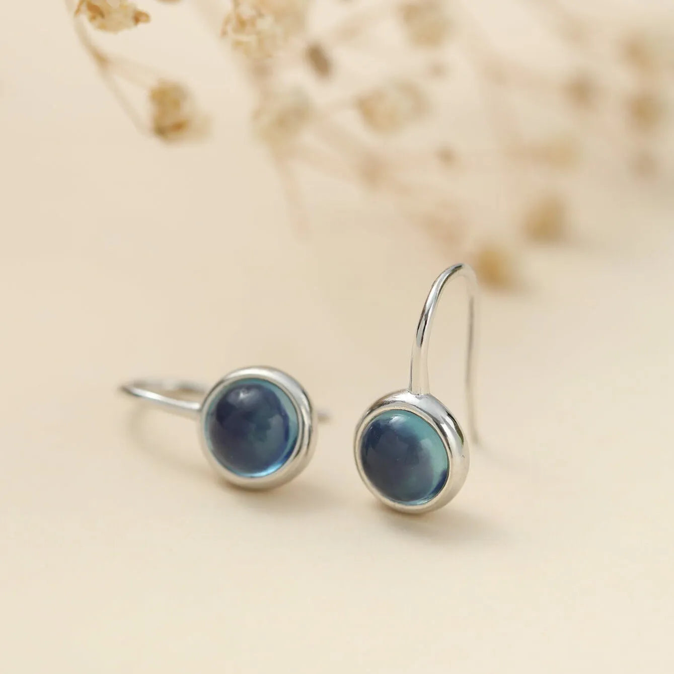 Boucles d'Oreilles Aigue Marine "Océan Mystique" Argent