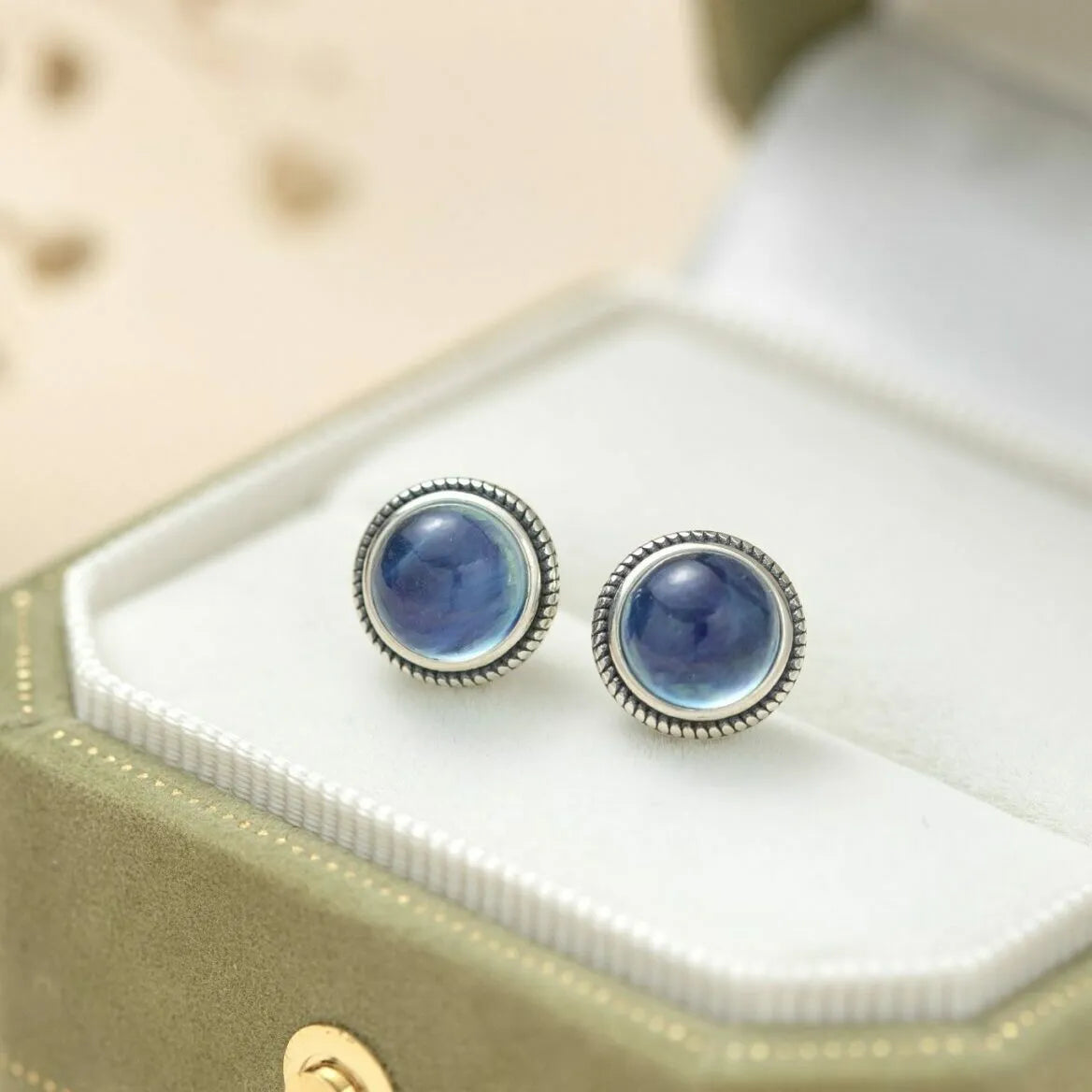 Boucles d'Oreilles Aigue Marine "Sérénité Maritime" Argent