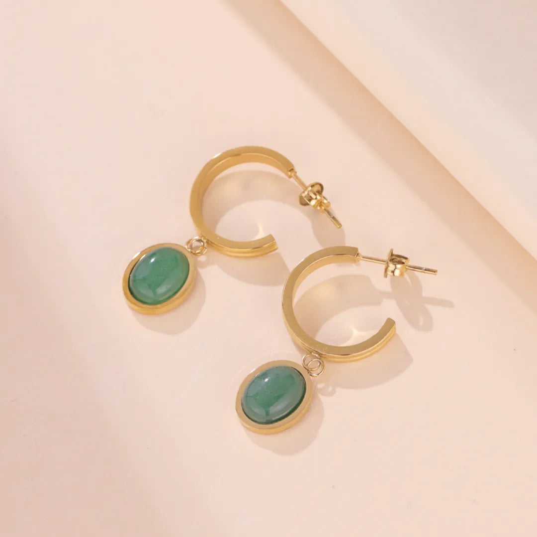 Boucles d'Oreilles Aventurine "Luxe Vert"
