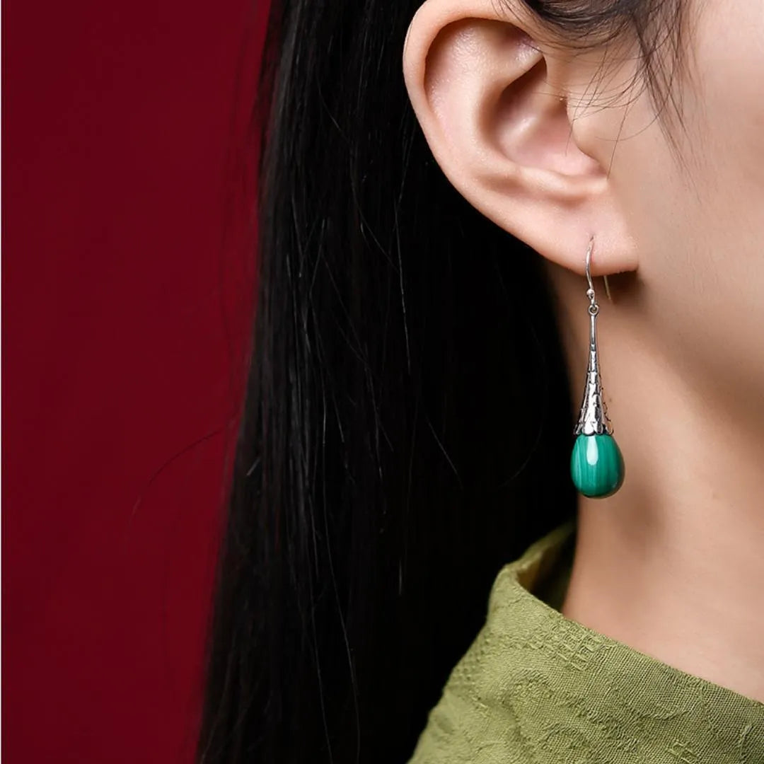 Malachite Earrings "Natural Awakening" Silver 925