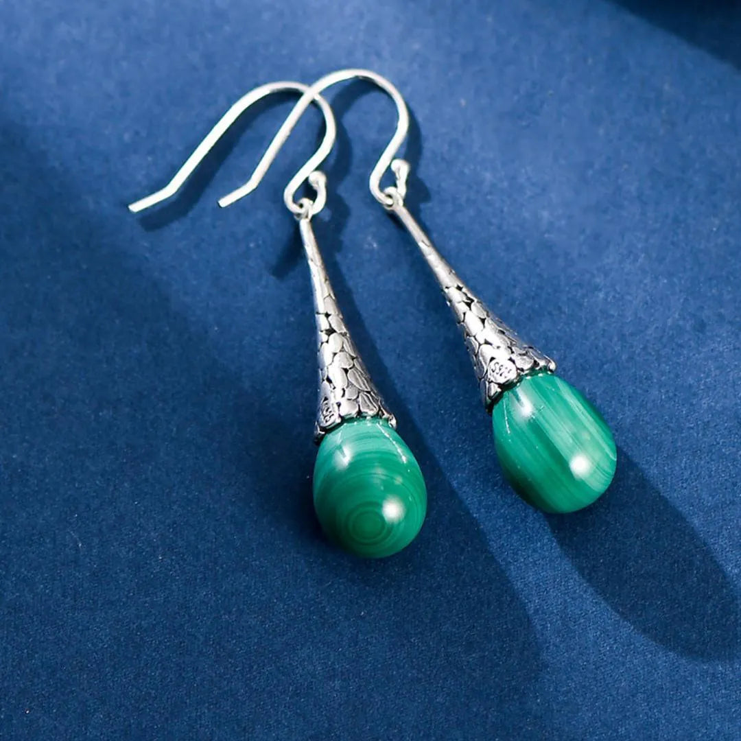 Malachite Earrings "Natural Awakening" Silver 925