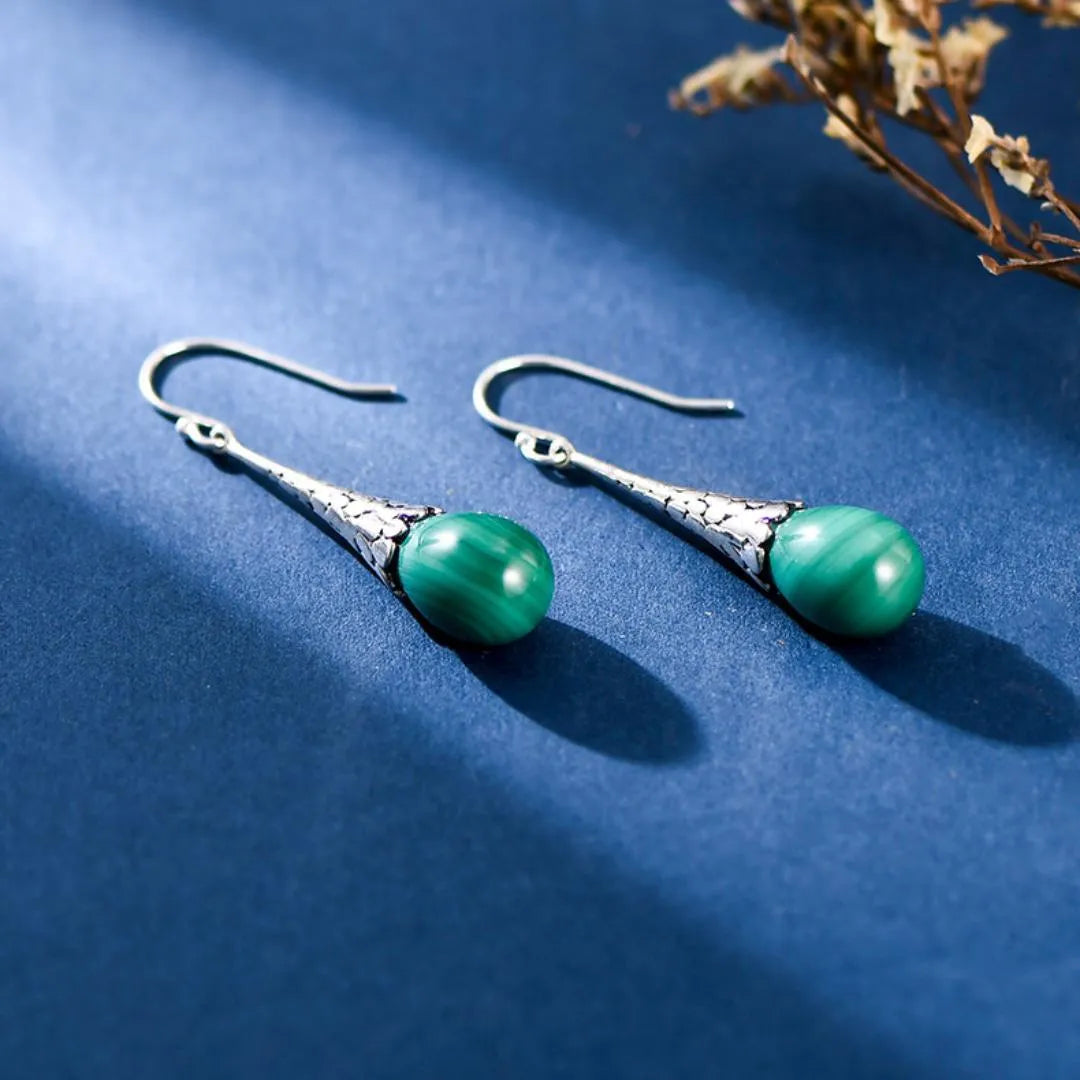 Malachite Earrings "Natural Awakening" Silver 925