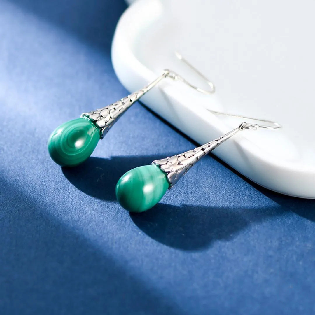 Malachite Earrings "Natural Awakening" Silver 925
