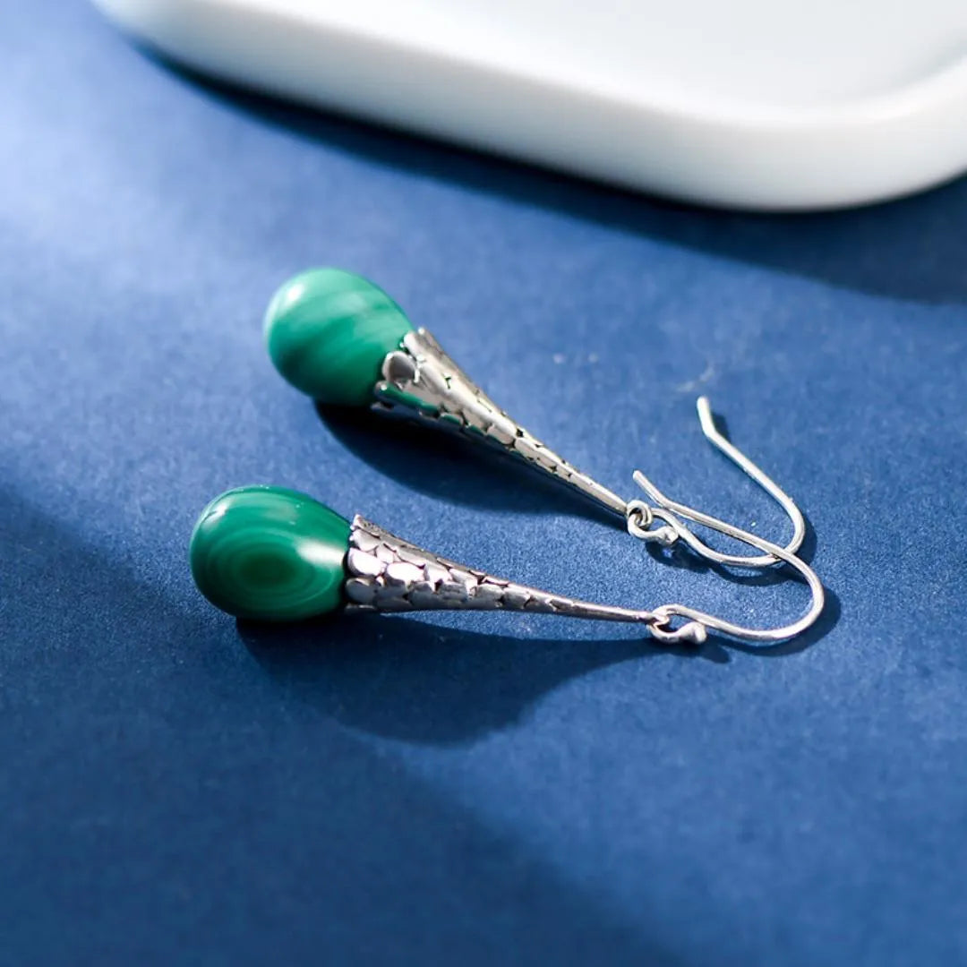 Malachite Earrings "Natural Awakening" Silver 925