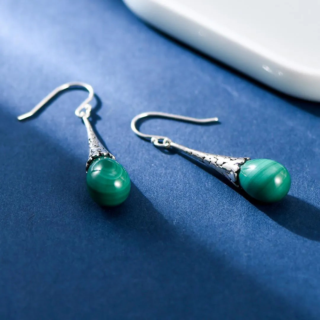 Malachite Earrings "Natural Awakening" Silver 925