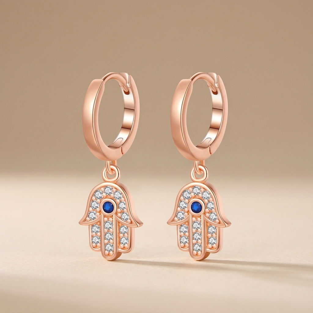 Boucles d’Oreilles Mauvais Œeil "Miracle Éclatant" Argent Doré Or