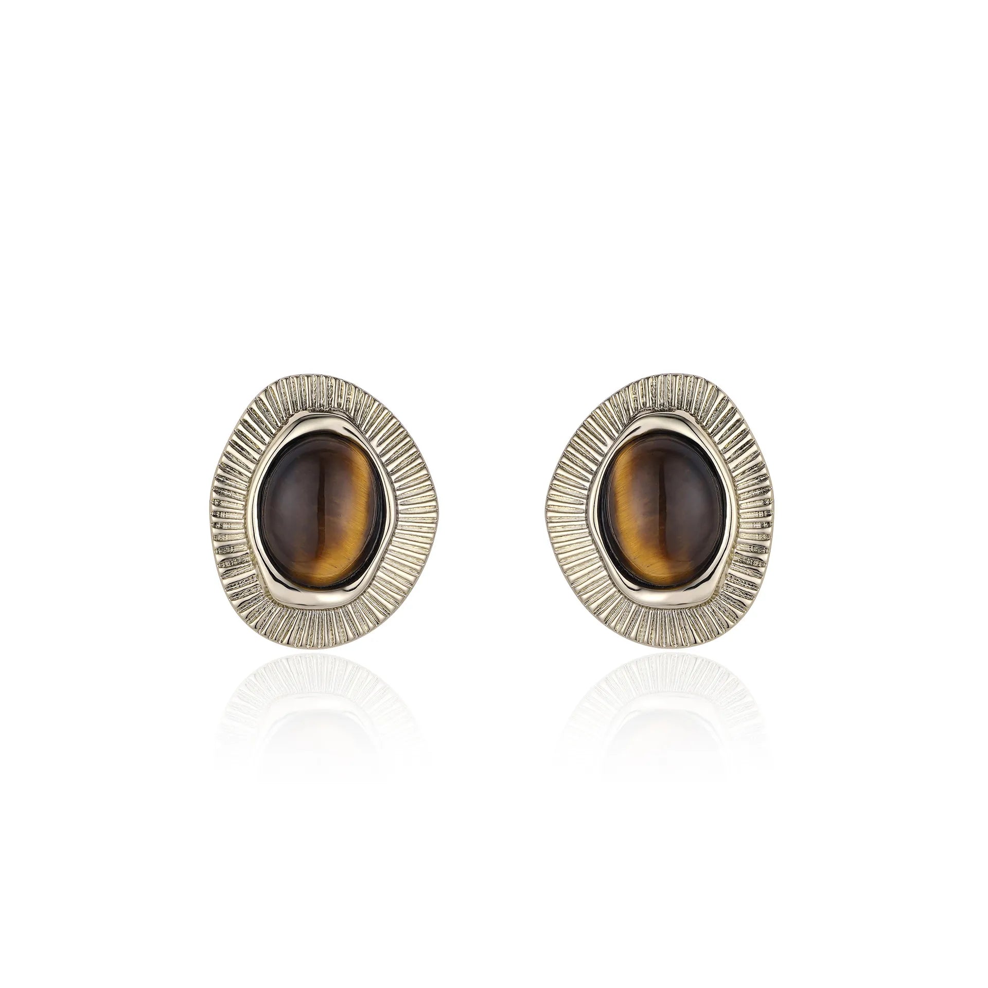 Tiger Eye Earrings "Beautiful Harmony" Gold