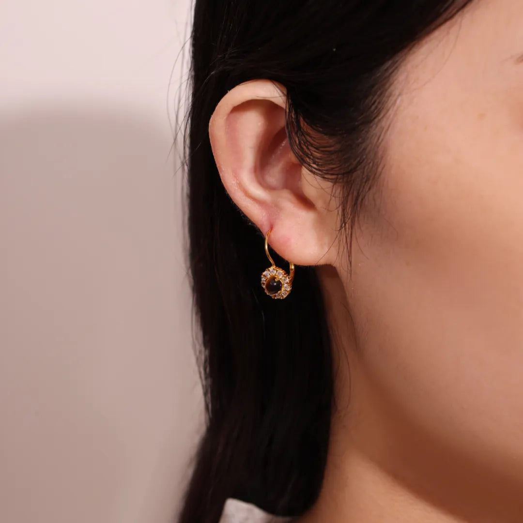 Tiger Eye Earrings "Soft Shine" Gold-Plated Silver