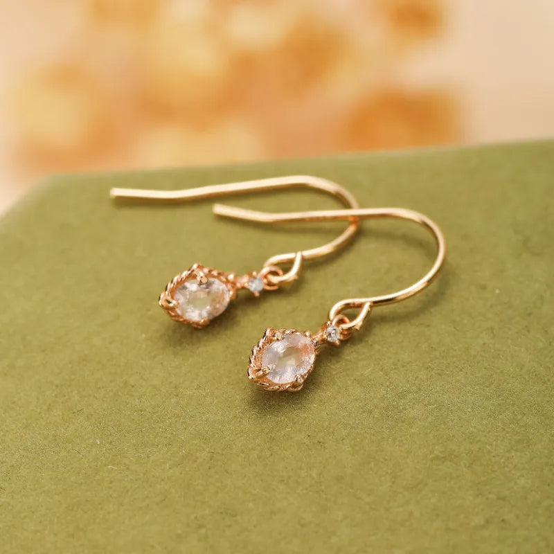 Rose Quartz Earrings "Sweetness" Gold-Plated Silver