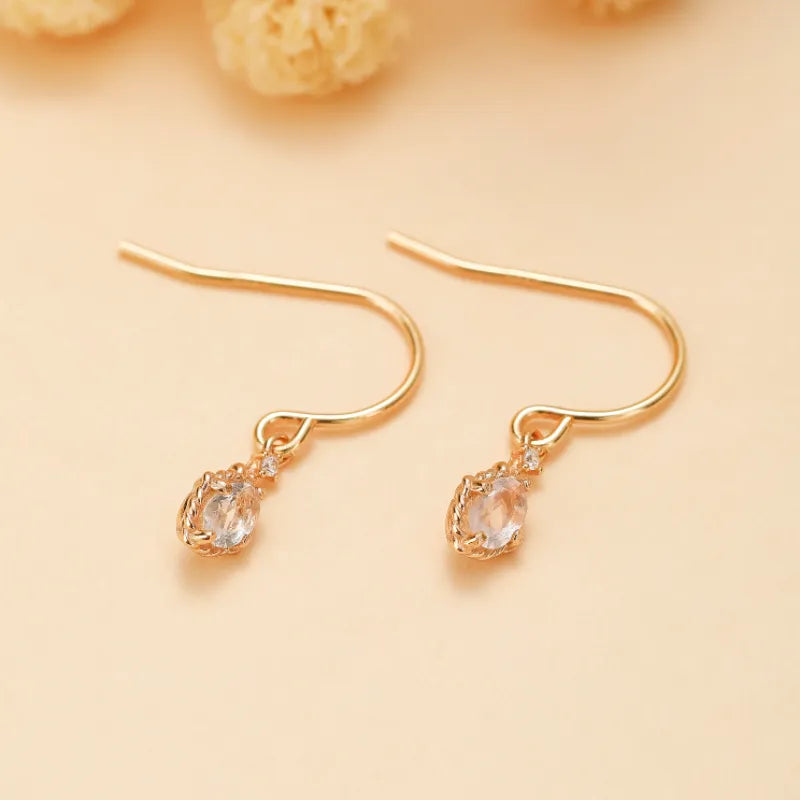 Rose Quartz Earrings "Sweetness" Gold-Plated Silver