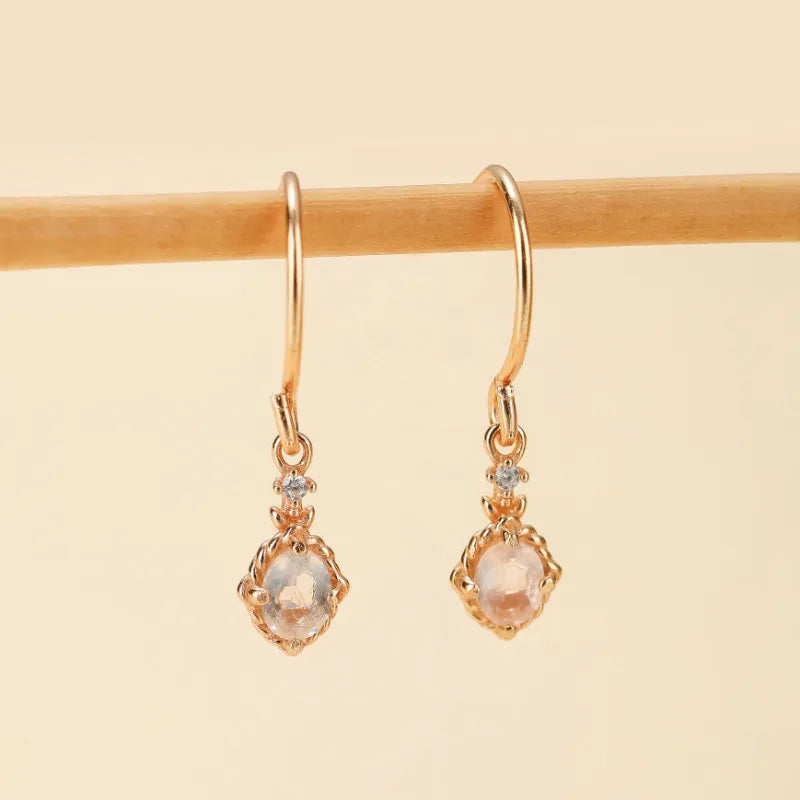 Rose Quartz Earrings "Sweetness" Gold-Plated Silver