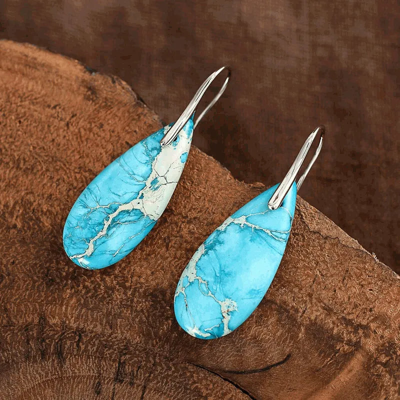 Boucles d'Oreilles Turquoise "Beauté Céleste" Doré Or