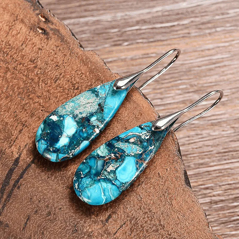 Boucles d'Oreilles Turquoise "Beauté Céleste" Doré Or