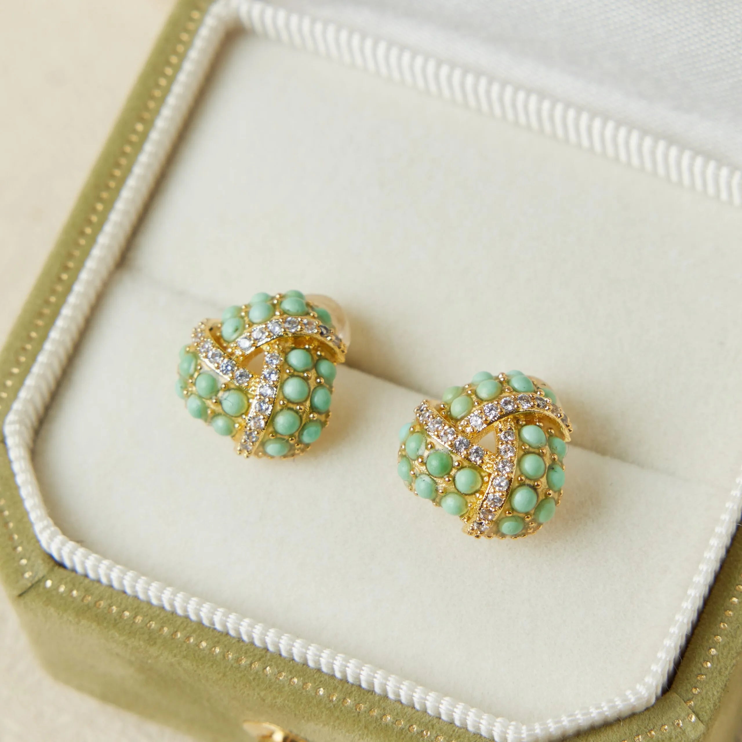 Turquoise Earrings "Charming Triangle" Gold-Plated Silver