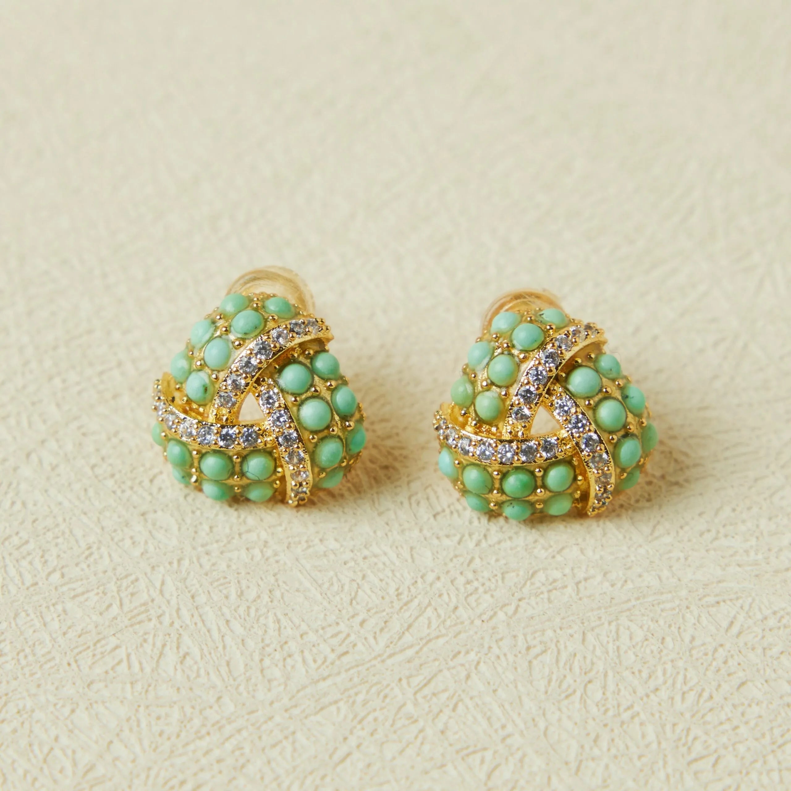 Turquoise Earrings "Charming Triangle" Gold-Plated Silver