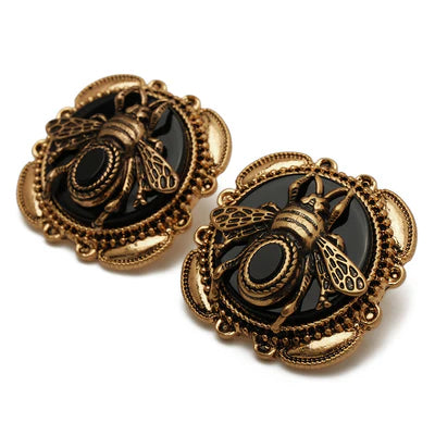 Boucles d'Oreilles Agate "Abeille Dorée"