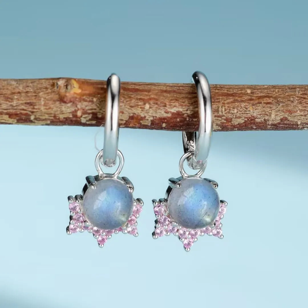 Boucles d'Oreilles Labradorite "Magie Céleste" Argent Doré Or