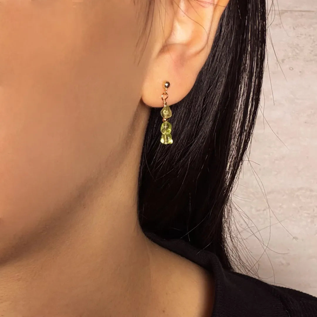 Peridot Earrings "Solar Elegance" Gold-Plated Silver