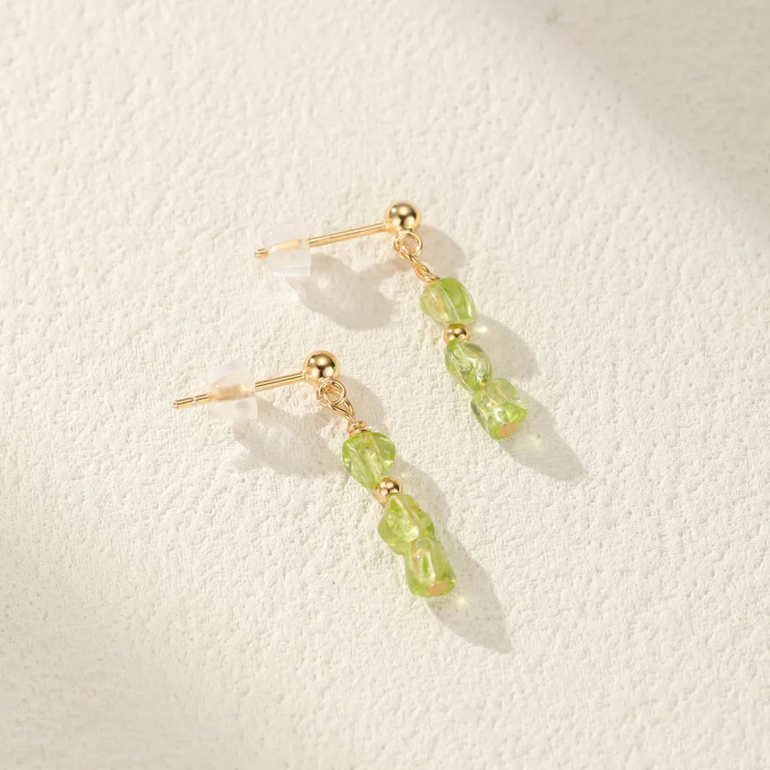 Peridot Earrings "Solar Elegance" Gold-Plated Silver