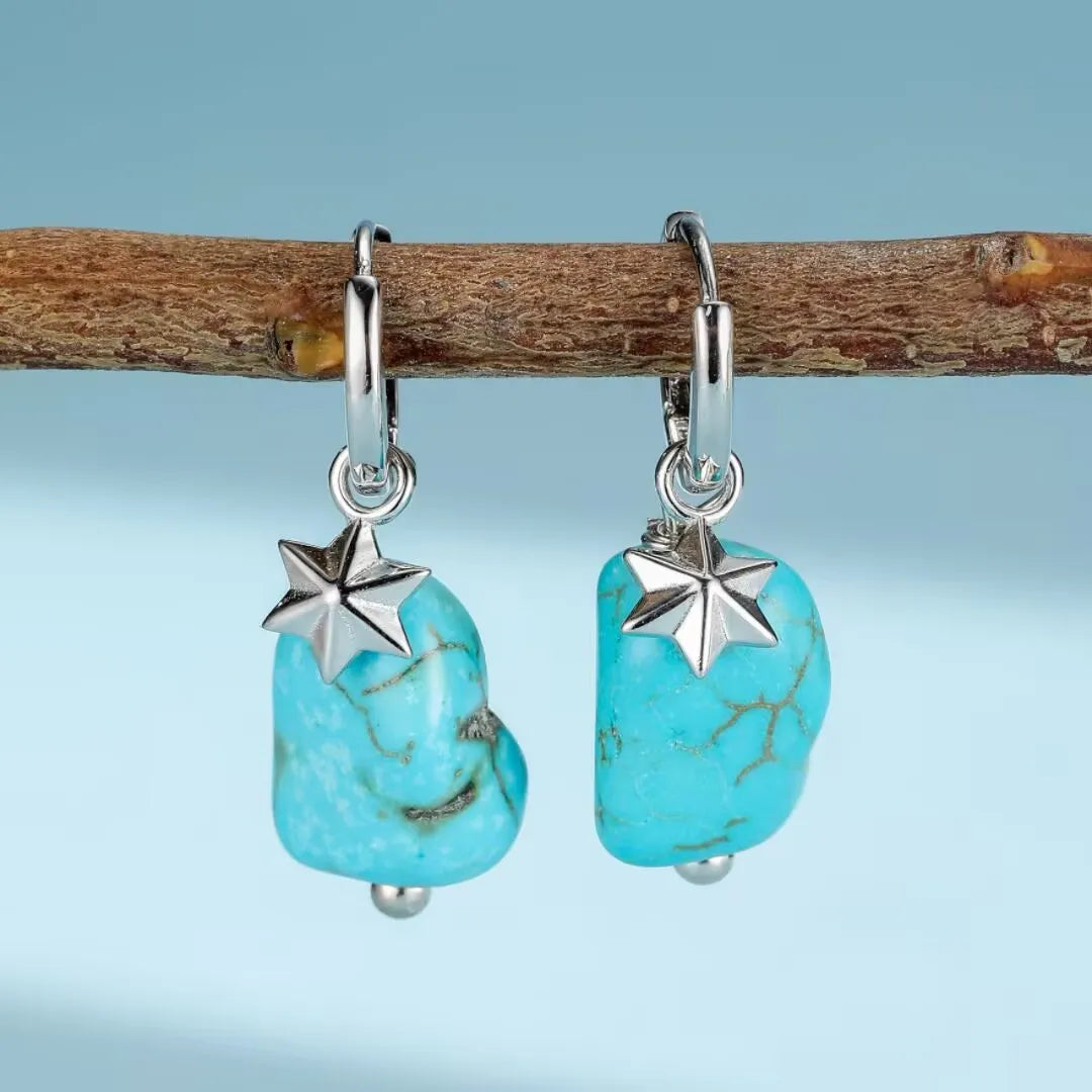 Boucles d'Oreilles Turquoise "Fraîcheur Céleste" Argent