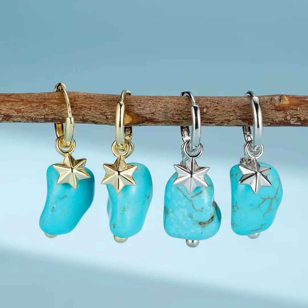 Boucles d'Oreilles Turquoise "Fraîcheur Céleste" Argent